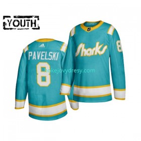 Dětské Hokejový Dres San Jose Sharks JOE PAVELSKI 8 Adidas Throwback Modrý Authentic
